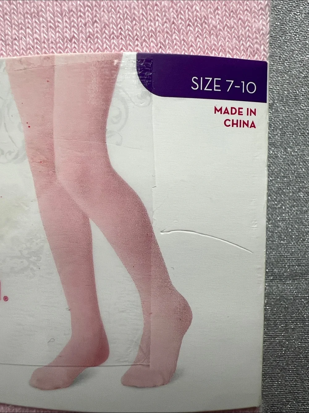 Xhilaration Girls' Light Pink Tights NWT Size 7-10